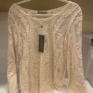 Beige all lace top